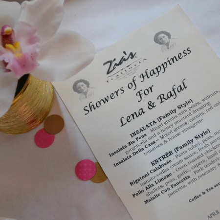 Baby shower pink girl menu flowers bouquet centerpiece