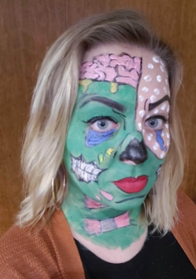 pop art zombie halloween makeup look